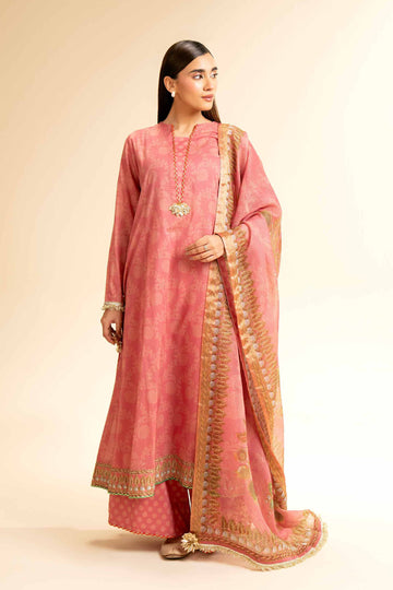 Nishat Linen 3 Piece - Printed With Gotta Laces Suit - 42501449 Online Shopping